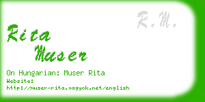 rita muser business card